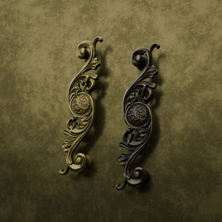 Comparaison des finitions — poignée de meuble Arabesque Classica Rinceaux Laiton XL — Holdon Paris