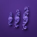 Classica Arabesque, Scrollwork, M, Dark Lilac, size comparison