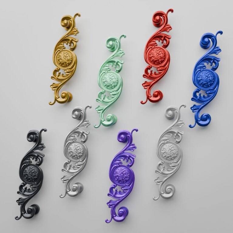 Classica Arabesque, Scrollwork, L, Electric Blue, finish comparison