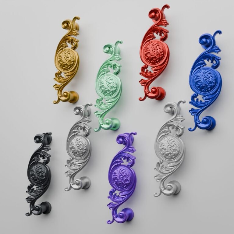 Comparaison des finitions — poignée de meuble Arabesque Classica Rinceaux Résine Biosourcée M — Holdon Paris