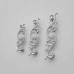 Classica Arabesque, Scrollwork, M, White Snow, size comparison