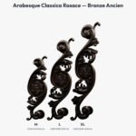 Poignée Arabesque Classica Rosace Bronze Ancien — comparaison des tailles — Holdon Paris