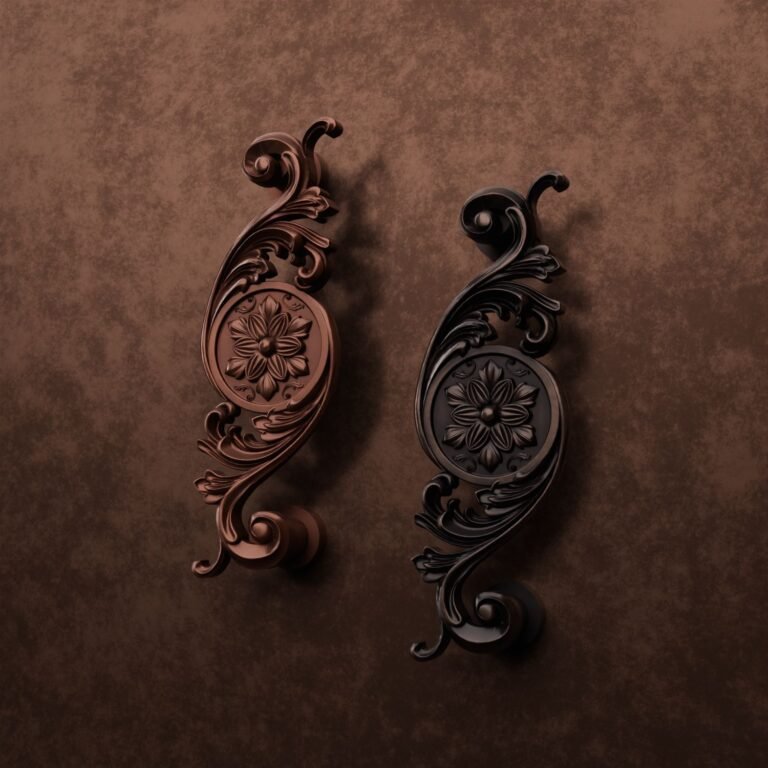 Comparaison des finitions — poignée de meuble Arabesque Classica Rosace Cuivre M — Holdon Paris