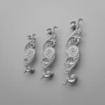 Comparaison des tailles — poignée de meuble Arabesque Classica Rosace Gris argenté — Holdon Paris