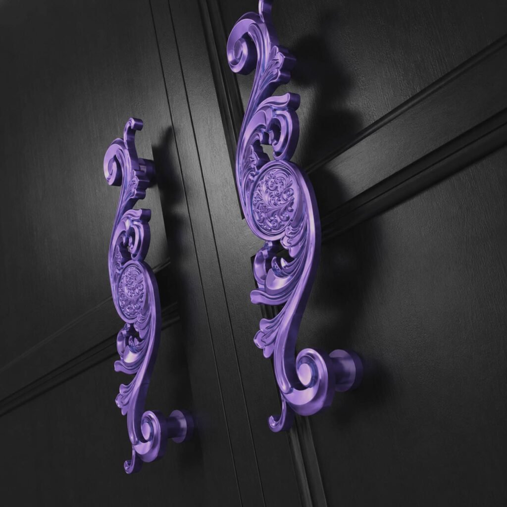 Poignées baroque violette