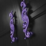 Purple baroque style cabinet handles