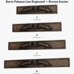 Poignée Barre Palazzo Lion Rugissant Bronze Ancien — comparaison des tailles — Holdon Paris
