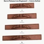 Poignée Barre Palazzo Lion Rugissant Cuivre Satiné — comparaison des tailles — Holdon Paris
