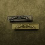 Barre Palazzo, Lion Rugissant, S, Laiton Ancien, Oberflächenvergleich