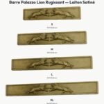 Poignée Barre Palazzo Lion Rugissant Laiton Satiné — comparaison des tailles — Holdon Paris