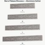 Poignée Barre Palazzo Rinceaux Aluminium Satiné — comparaison des tailles — Holdon Paris