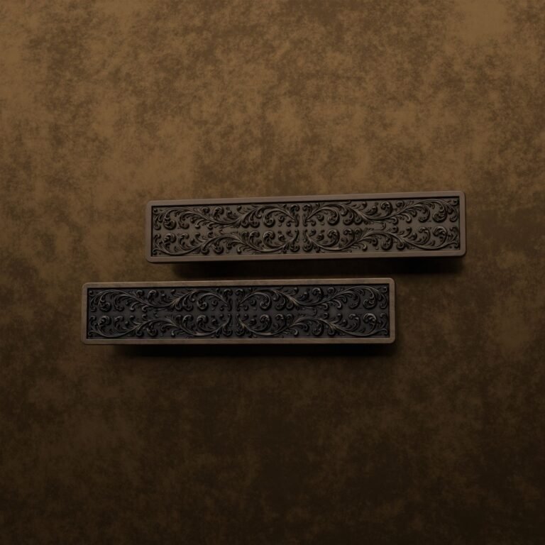 Comparaison des finitions — poignée de meuble Barre Palazzo Rinceaux Bronze S — Holdon Paris