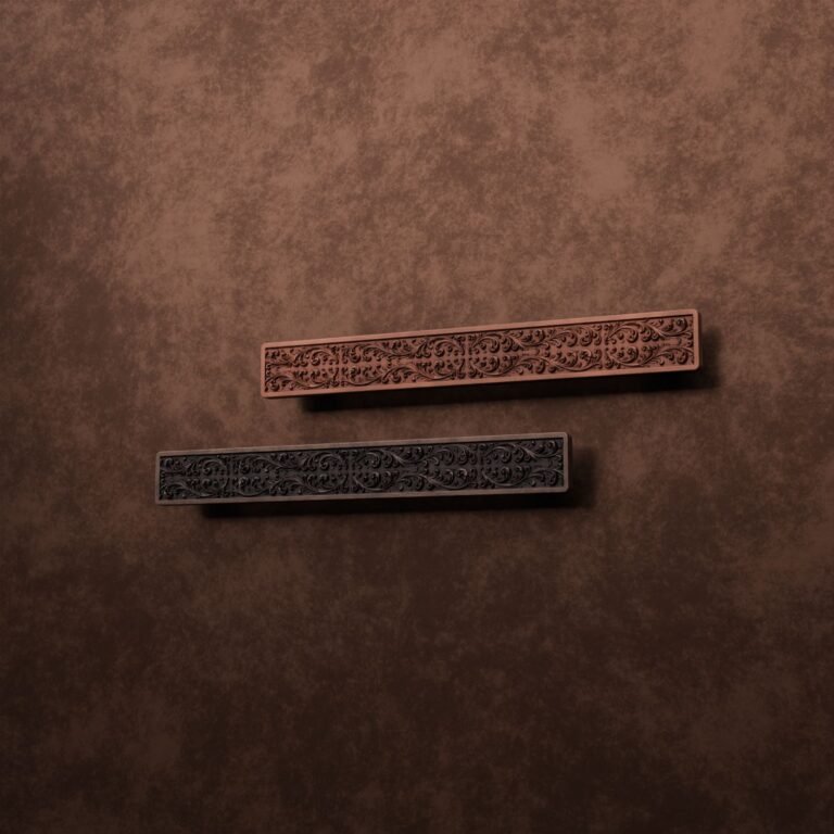 Comparaison des finitions — poignée de meuble Barre Palazzo Rinceaux Cuivre XL — Holdon Paris