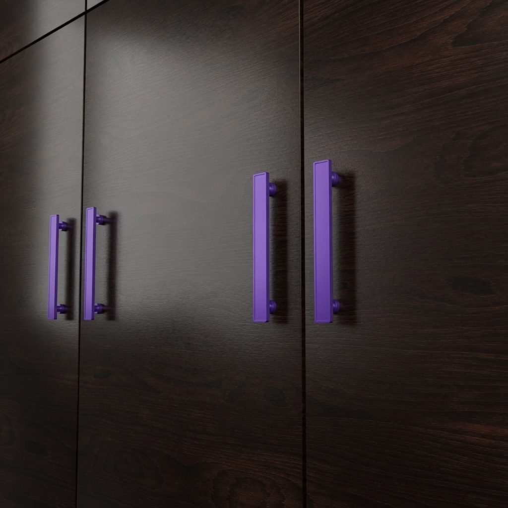 Poignées de meuble violettes