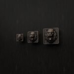 Palazzo Square, Roaring Lion, S, Antique Bronze, size comparison