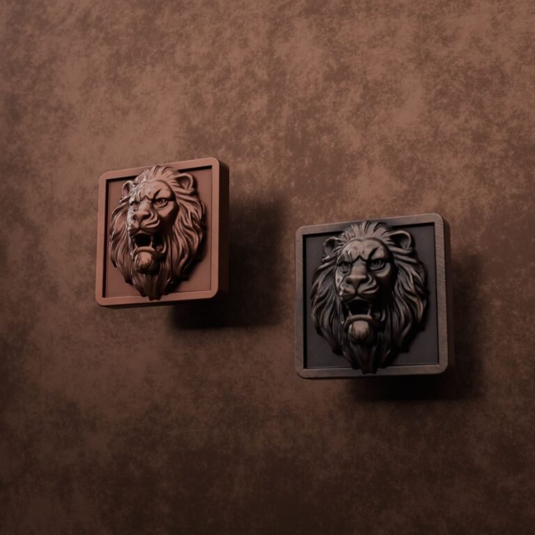 Comparaison des finitions — poignée de meuble Carré Palazzo Lion Rugissant Cuivre M — Holdon Paris