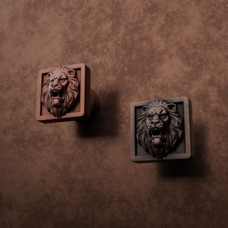 Comparaison des finitions — poignée de meuble Carré Palazzo Lion Rugissant Cuivre S — Holdon Paris