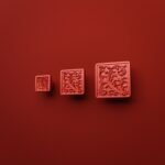 Palazzo Square, Scrollwork, S, Candy Red, size comparison