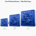 Poignée Carré Palazzo Rosace Bleu Electrique — comparaison des tailles — Holdon Paris