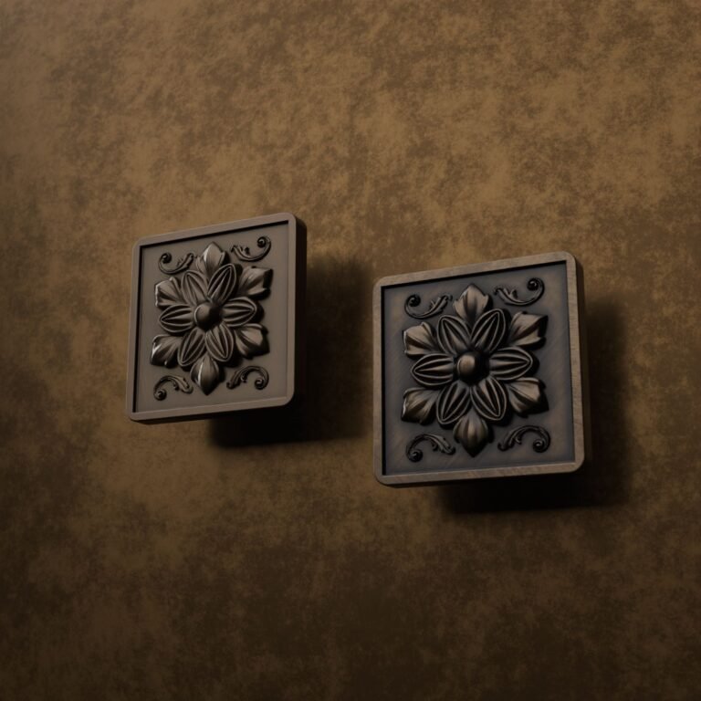 Palazzo Square, Rosette, L, Antique Bronze, finish comparison