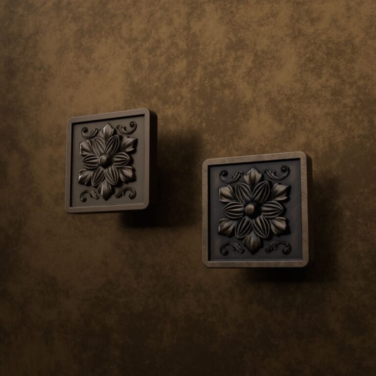 Comparaison des finitions — poignée de meuble Carré Palazzo Rosace Bronze M — Holdon Paris