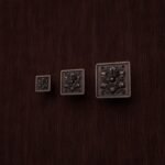 Palazzo Square, Rosette, S, Antique Copper, size comparison