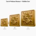 Poignée Carré Palazzo Rosace Golden Sun — comparaison des tailles — Holdon Paris