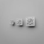 Palazzo Square, Rosette, S, Silver Gray, size comparison
