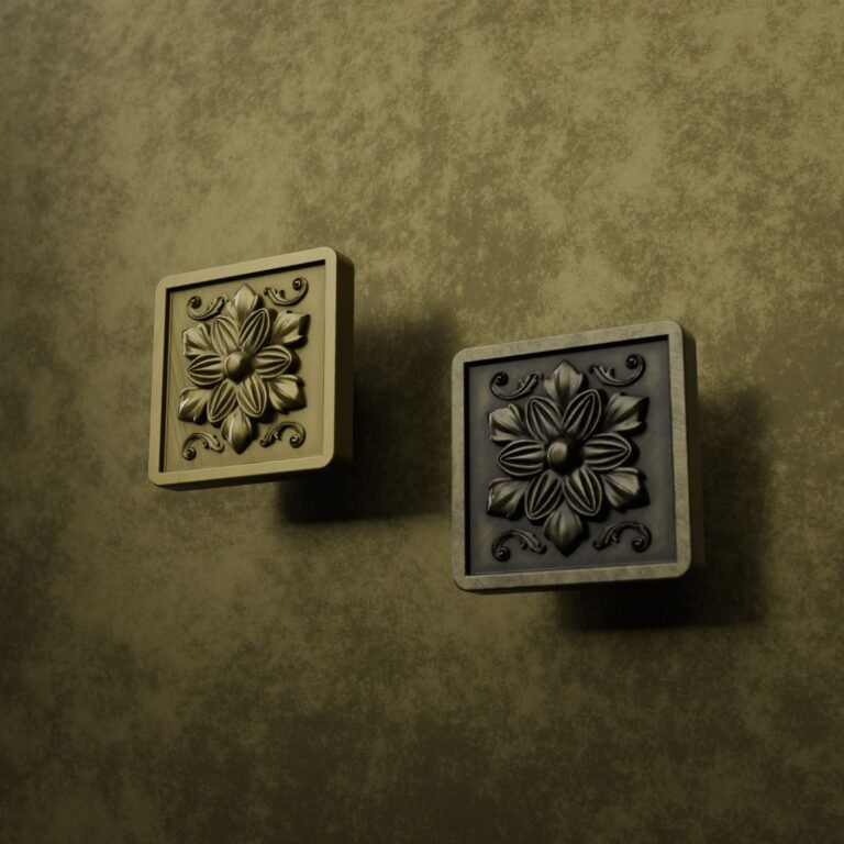 Palazzo Square, Rosette, M, Antique Brass, finish comparison