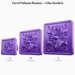 Poignée Carré Palazzo Rosace Lilas Sombre — comparaison des tailles — Holdon Paris
