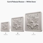 Poignée Carré Palazzo Rosace White Snow — comparaison des tailles — Holdon Paris