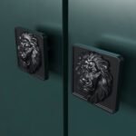 Poignée lion grise