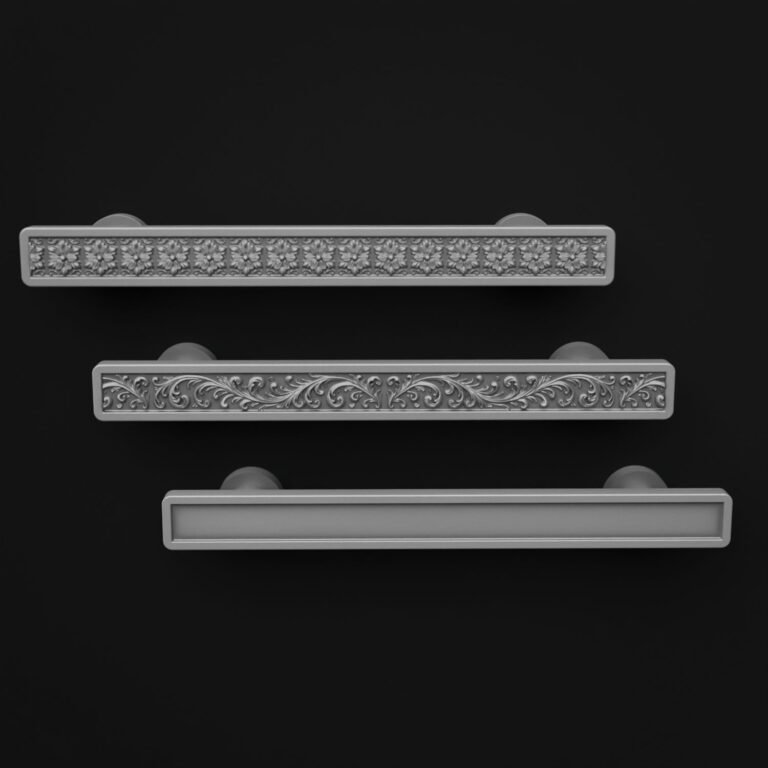Comparaison des motifs — poignée de meuble Demibarre Palazzo Aluminium Satiné M — Holdon Paris
