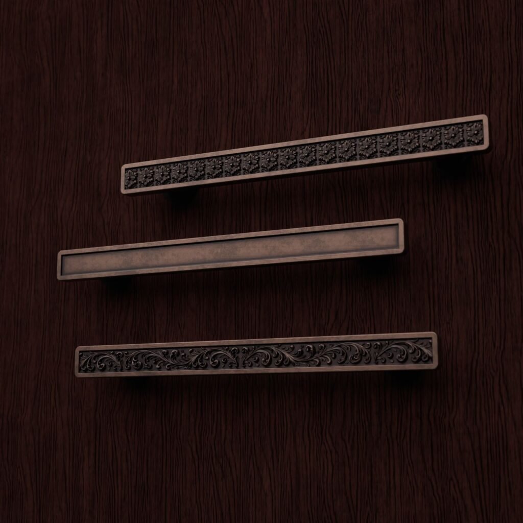 Comparaison des motifs — poignée de meuble Demibarre Palazzo Cuivre Ancien L — Holdon Paris