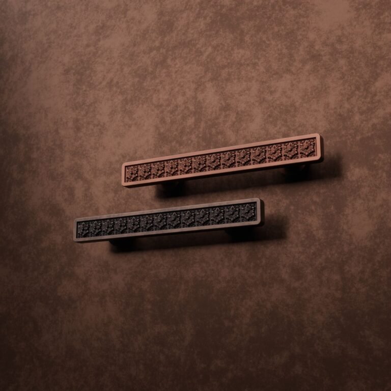 Palazzo Slim Bar, Rosette, S, Satin Copper, finish comparison