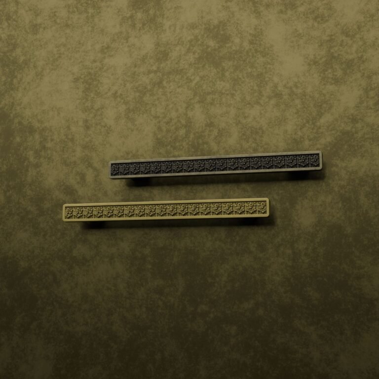 Palazzo Slim Bar, Rosette, L, Antique Brass, finish comparison