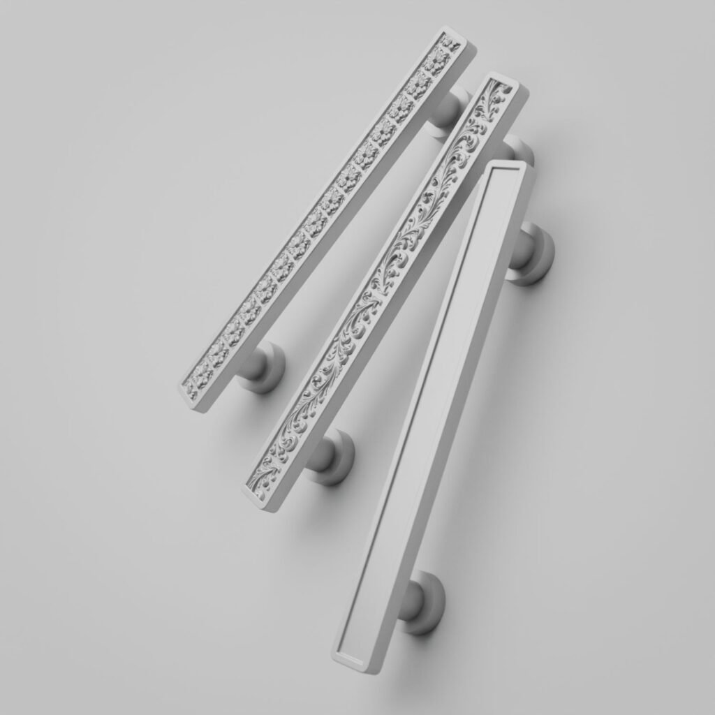 Comparaison des motifs — poignée de meuble Demibarre Palazzo White Snow M — Holdon Paris