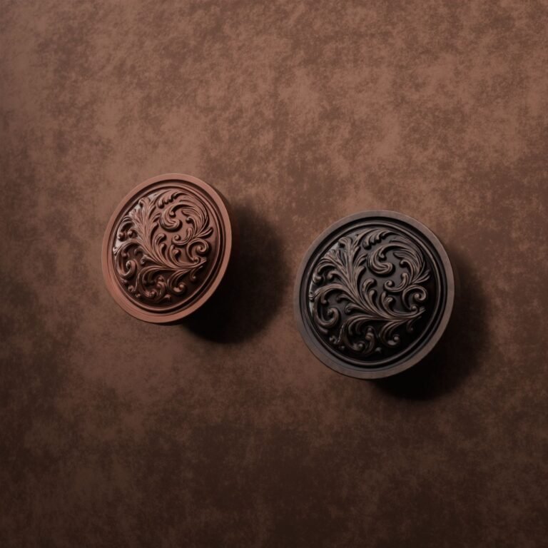 Comparaison des finitions — poignée de meuble Rond Classica Rinceaux Cuivre L — Holdon Paris