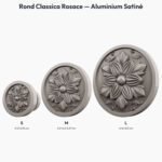 Poignée Rond Classica Rosace Aluminium Satiné — comparaison des tailles — Holdon Paris