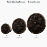 Poignée Rond Classica Rosace Bronze Ancien — comparaison des tailles — Holdon Paris