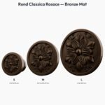 Poignée Rond Classica Rosace Bronze Mat — comparaison des tailles — Holdon Paris