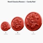 Poignée Rond Classica Rosace Candy Red — comparaison des tailles — Holdon Paris