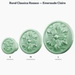 Poignée Rond Classica Rosace Emeraude Claire — comparaison des tailles — Holdon Paris
