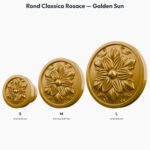 Poignée Rond Classica Rosace Golden Sun — comparaison des tailles — Holdon Paris