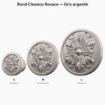 Poignée Rond Classica Rosace Gris argenté — comparaison des tailles — Holdon Paris