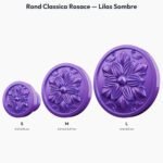 Poignée Rond Classica Rosace Lilas Sombre — comparaison des tailles — Holdon Paris