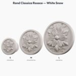 Poignée Rond Classica Rosace White Snow, comparaison des tailles, Holdon Paris