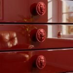 Poignée ronde rouge de lion
