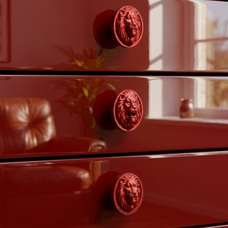 Rond Classica — Lion Rugissant — S — Candy Red, en situation
