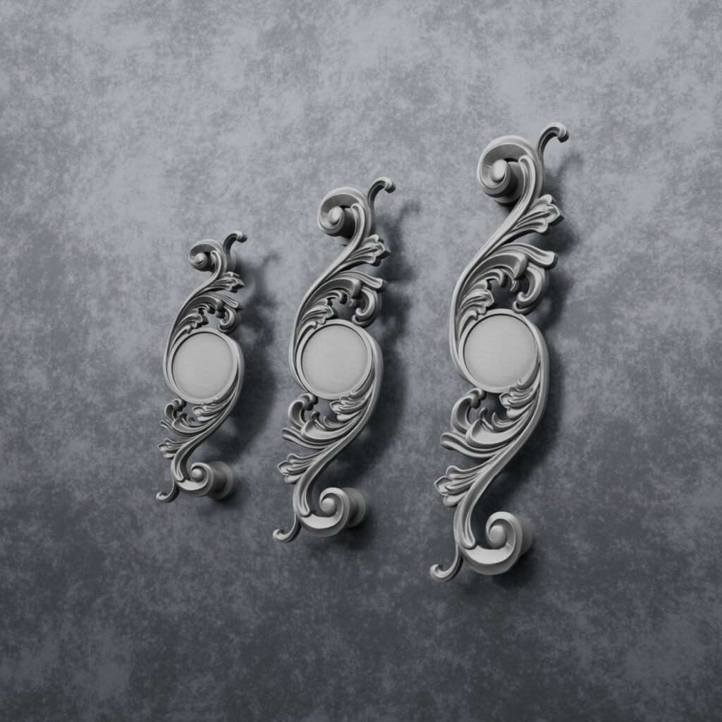 Les tailles de la poignée Arabesque Classica en Aluminium Satiné